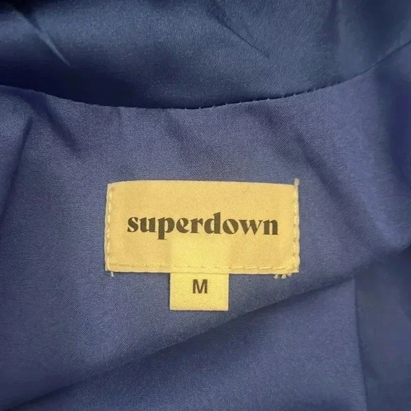 Superdown royal blue satin one shoulder mini dress Medium NWT - Picture 10 of 11